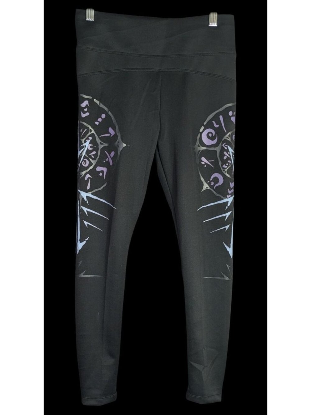 Verillas Raider Leggings Discontinued Black & Purple Design Size Small